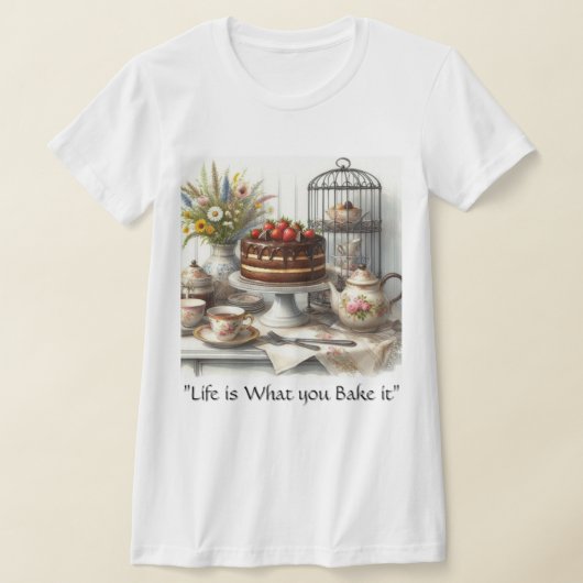 Theetijd met chocoladetaart t-shirt (Laagn)