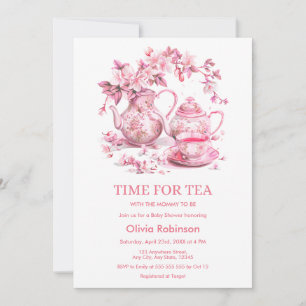 Theetijd met Theepot Baby Shower Kaart