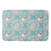 Theetijd mint groen en roze vloerkleed badmat (Voorkant)