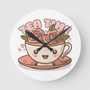 Theetijd Rozen Thee Kawaii Ronde Klok