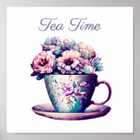 theetijd | Tea Cup vol met bloemen