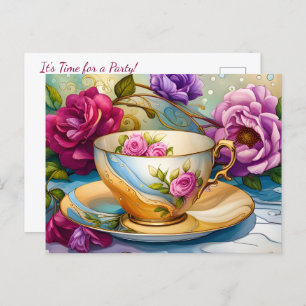 Theetijd - Tea Party Briefkaart