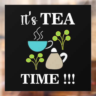 Theetijd Theekop Theepot Theehuis Raamsticker