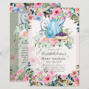Theetijd Verjaardagsfeest Baby Shower Uitnodiginge