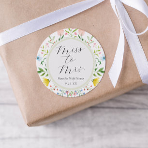 Theetijd Whimsical Wilde Bloemen Bruidsdouche Ronde Sticker