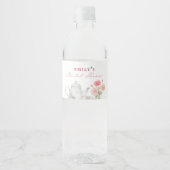 Theetuin Bruiloftsfeest Waterfles Etiket (Voorkant)