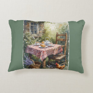 Theetuin in waterverf Cottage Garden Tea Morning Accent Kussen