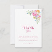 Theetuin Waterverf Bloem Bruidsmeisjesfeest Bedankkaart (Voorkant)