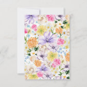 Theetuin Waterverf Bloem Bruiloft Borrel Bedankkaart (Achterkant)