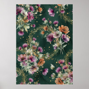 Theeuwige klaproos distel wilde bloem patronen pos poster