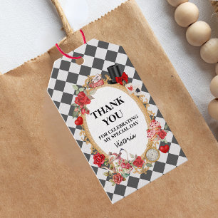 Theevisite Alice in Wonderland Meisjes Verjaardag Cadeaulabel