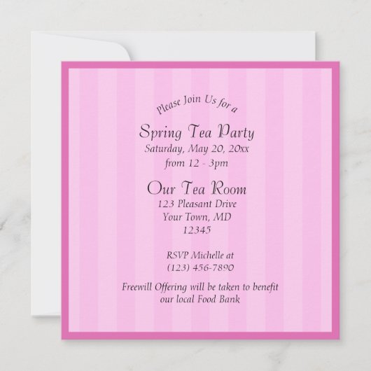 Theevisite-illustratie met Schriftuur-uitnodiging Kaart (Voorkant)