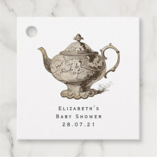 Theevisite in vintage shabby-chic stijl bedankjes labels