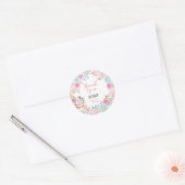 Theevisite Pastel Bloemige Bedankt voor uw komst Ronde Sticker (Envelop)