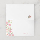 Theevisite Roze Rozen Naamkaartjes (Buitenkant ongevouwen)