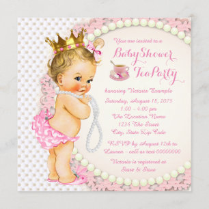 Theevisite voor prinsessenfeestje kaart