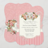 Theevisite Waterverf Elegante Rozen Verjaardagsfee Kaart (Voorkant / Achterkant)