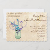 Theevlek Aqua Paarse Bloem Mason Jar Kaart (Voorkant)