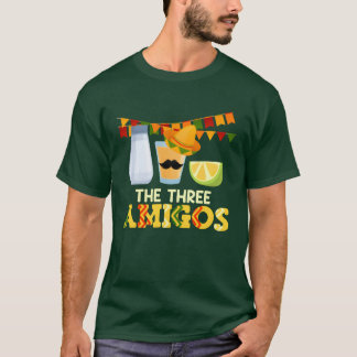 Thehree Amigosequila Meican Drink Party retro T-shirt