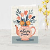 Théière Chère Maman Carte (Fleur jaune)