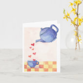 Théière d'amour - Carte de vœux (Fleur jaune)