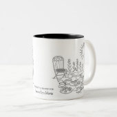Théière de jardin avec mug chat endormi (Devant droit)