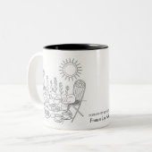 Théière de jardin avec mug chat endormi (Devant gauche)