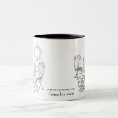 Théière de jardin avec mug chat endormi (Centre)