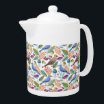Théière en porcelaine avec conception d'oiseaux et<br><div class="desc">Théière en porcelaine au design boisé très naturel avec oiseaux,  feuilles et champignons. Disponible en tant que collection. Je ferais un beau cadeau.</div>