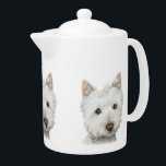 Théière mignonne de chien de terrier blanc de<br><div class="desc">beau cadeau pour des amants de Westie</div>