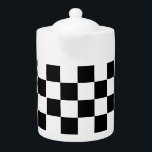Théière moyenne d'échecs<br><div class="desc">cubes noirs et blancs</div>