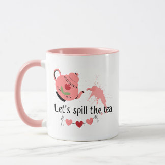 Théière rose drôle Mug de café drôle de fille canc