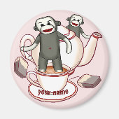 Théière Singe en chaussette aimant (Devant)