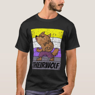 Theirwolf Nonbinary Pride Niet Binaire LHBTQ T-shirt