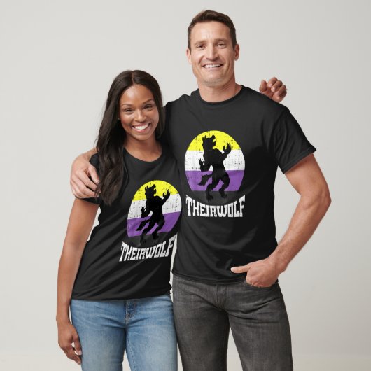 Theirwolf Nonbinary Pride Non Binary Enby NB Flag T-shirt (Unisex)
