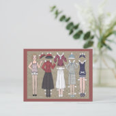 Thelma, Art Deco Girl van de "Twenties Paper Doll" Briefkaart (Staand voorkant)