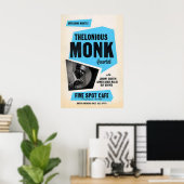 Thelonious Monk - affiche de jazz de Johnny Griffi (Bureau à domicile)