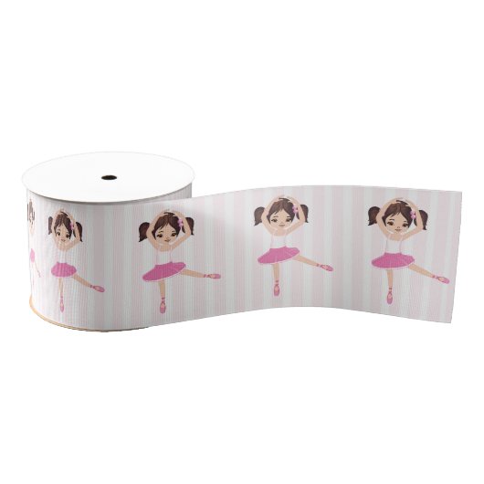 Thema Birthday Partij roze Ballerina Grosgrain Lint (Spoel)