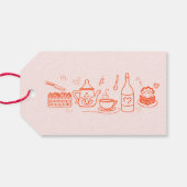 Thema Bruiloftsfeest Thee Whimsical Doodle Cadeaulabel (Achterkant Horizontaal)