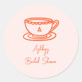 Thema Bruiloftsfeestje Thee Whimsical Doodle Ronde Sticker (Voorkant)