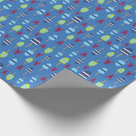 Thema buoy en kreeft, monogrammen cadeaupapier (Hoek)