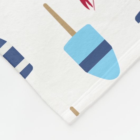 Thema buoy en kreeft, monogrammen fleece deken (Hoek)