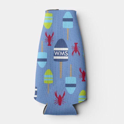 Thema buoy en kreeft, monogrammen flesjeskoeler (Voorkant)