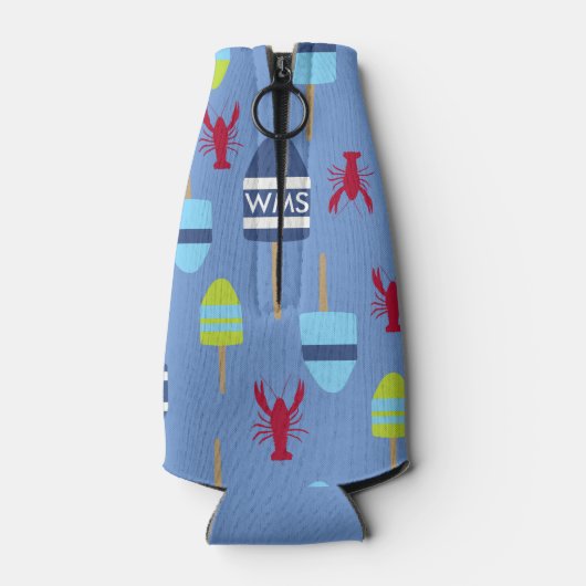 Thema buoy en kreeft, monogrammen flesjeskoeler (Achterkant)