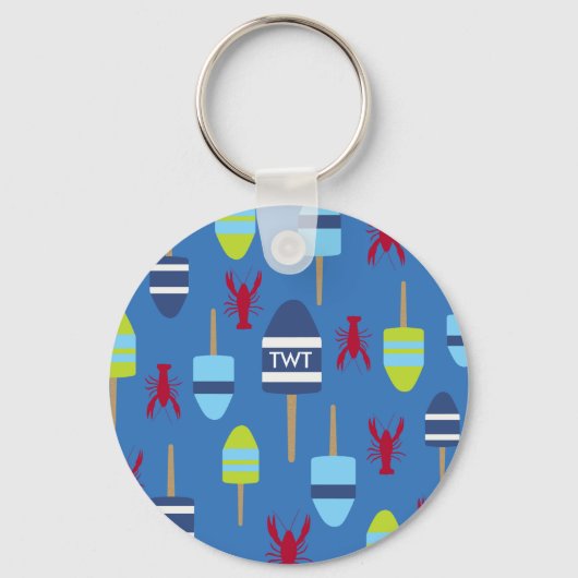 Thema buoy en kreeft, monogrammen sleutelhanger (Voorkant)
