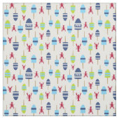 Thema buoy en kreeft, monogrammen stof (Swatch)