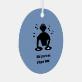 thema DJ en muzikant - Disk Jockey plus jouw tekst Metalen Ornament (Voorkant Rechts)