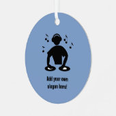 thema DJ en muzikant - Disk Jockey plus jouw tekst Metalen Ornament (Voorkant links)