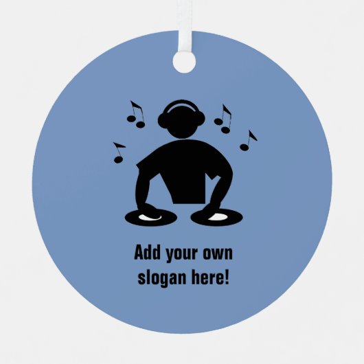 thema DJ en muzikant - Disk Jockey plus jouw tekst Metalen Ornament (Voorkant)