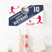 Thema feestje honkbal speler verjaardag spandoek (Insitu)